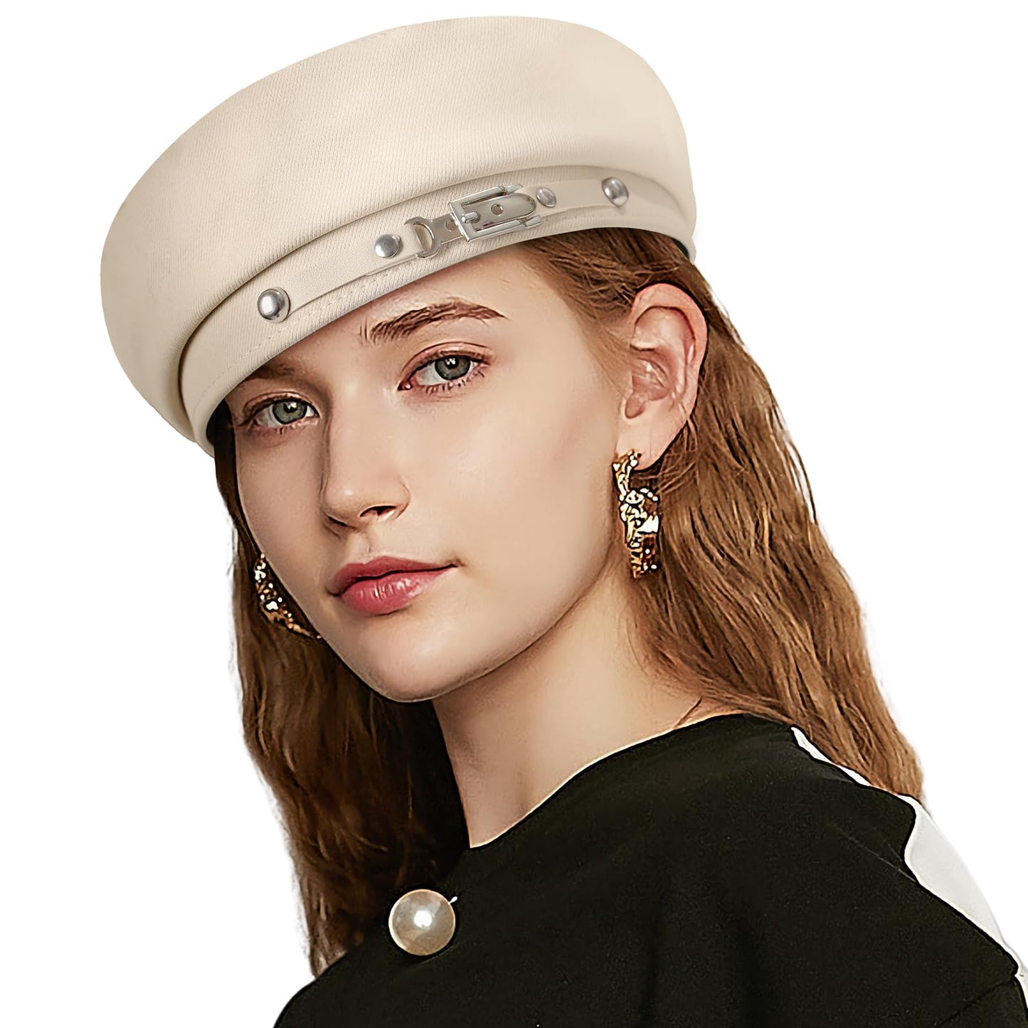 Mladahat Adjustable Beret Hats for Women Cute Women Hat Fashion Beret for Ladies Hats Beige