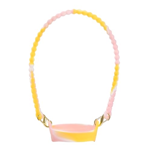 GKLD Water Bottle Handle Water Bottle Sling Carrier Holder with Strap Soft Durable Silicone Fits Most 8-40oz Bottles Compatible Stanley Cup Accessories (pink&yellow)